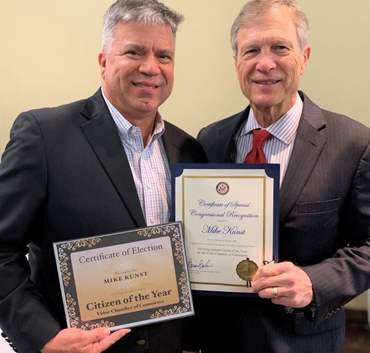 Kunst Named Citizen of the Year by Vidor Chamber of Commerce