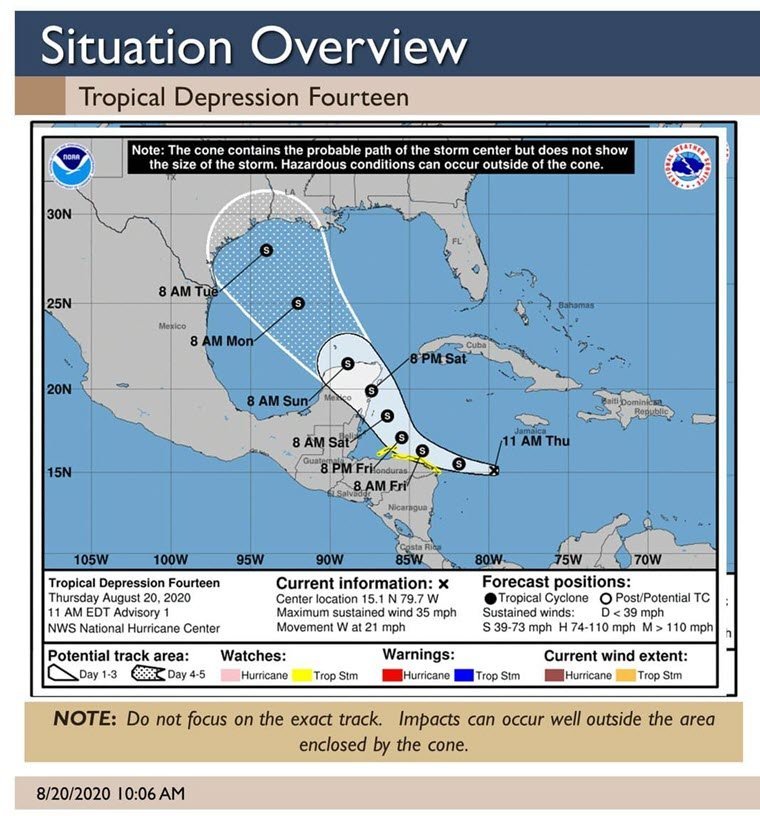 Southeast Texas Watching Tropical Depression 14