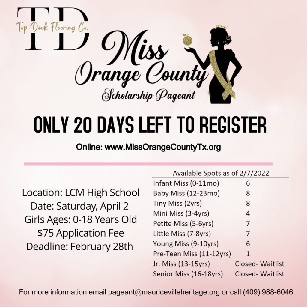 Miss Orange County Scholarship Pageant Applications Available Orange