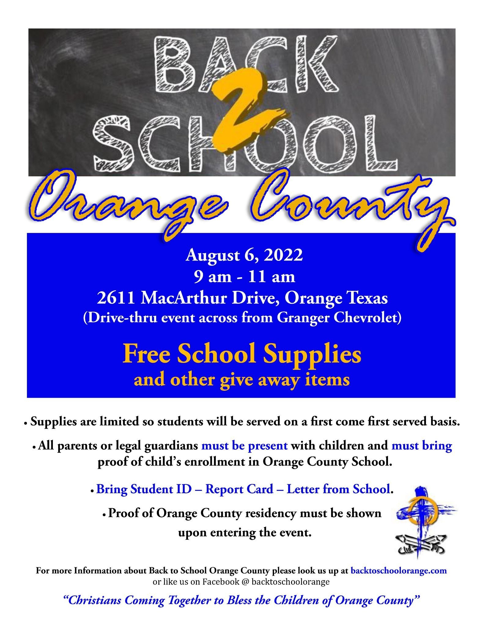 Back to School Orange County TX Collecting Funds to Purchase School