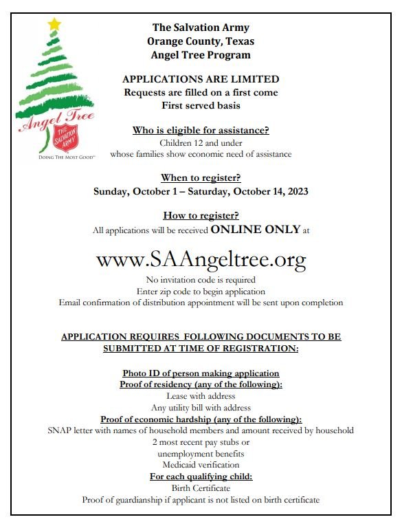 Salvation Army Announces 2023 Angel Tree Applications Available